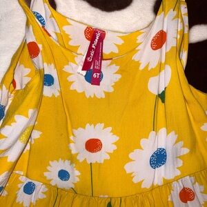 Yellow Floral Dress with White Daisies